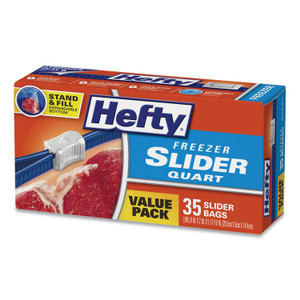 Slider Bags, 1 Qt, 2.5 Mil, 7" X 8", Clear, 35/box - RFPR82235