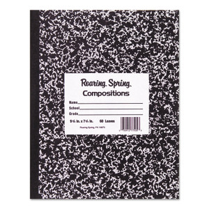 Marble Cover Composition Book, Wide/legal Rule, Black Marble Cover, 8.5 X 7, 48 Sheets - ROA77333