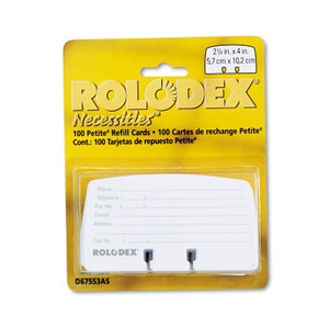 Petite Refill Cards, 2.25 X 4, White, 100 Cards/pack - ROL67553