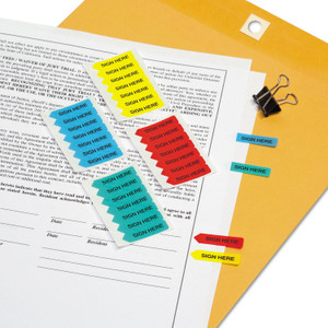 Mini Arrow Page Flags, "sign Here", Blue/mint/red/yellow, 126 Flags/pack - RTG72020