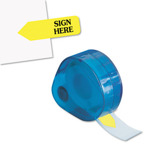 Arrow Message Page Flags In Dispenser, "sign Here", Yellow, 120 Flags/dispenser - RTG81014