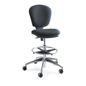 Metro Collection Extended-Height Chair, Supports Up To 250 Lb, 23" To 33" Seat Height, Black Seat/back, Chrome Base - SAF3442BL