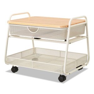 Onyx Under Desk Machine Stand, 2 Shelves, 21w X 16d X 17.5h, White, 100-Lb Capacity - SAF5208WH