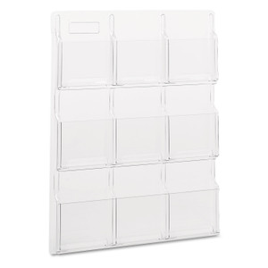 Reveal Clear Literature Displays, 9 Compartments, 30w X 2d X 36.75h, Clear - SAF5603CL