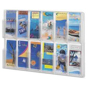 Reveal Clear Literature Displays, 12 Compartments, 30w X 2d X 20.25h, Clear - SAF5604CL