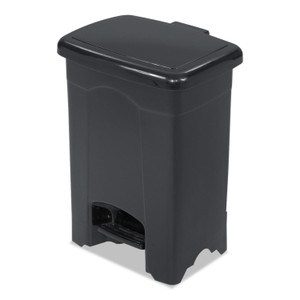 Step-On Receptacle, Rectangular, Plastic, 4 Gal, Black - SAF9710BL