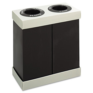 At-Your-Disposal Recycling Center, Polyethylene, Two 56 Gal Bins, Black - SAF9794BL