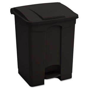 Large Capacity Plastic Step-On Receptacle, 17 Gal, Black - SAF9922BL