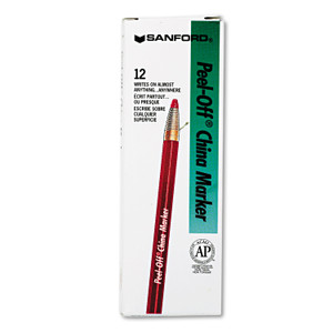 Peel-Off China Markers, Red, Dozen - SAN2059