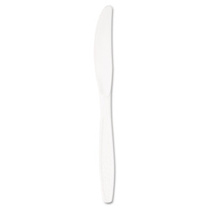 Guildware Heavyweight Plastic Knives, White, 100/box, 10 Boxes/carton - SCCGBX6KW