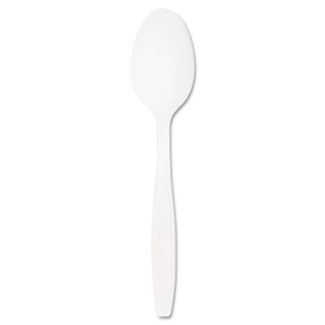 Guildware Heavyweight Plastic Teaspoons, White, 100/box, 10 Boxes/carton - SCCGBX7TW