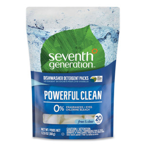 Natural Dishwasher Detergent Concentrated Packs, Free And Clear, 20 Packets/pack - SEV22818PK