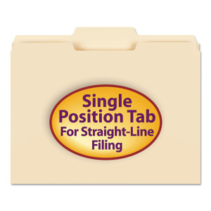 Manila File Folders, 1/3-Cut Tabs, Center Position, Letter Size, 100/box - SMD10332