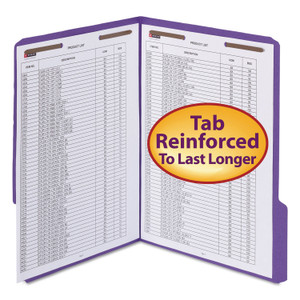 Watershed/cutless Reinforced Top Tab 2-Fastener Folders, 1/3-Cut Tabs, Letter Size, Purple, 50/box - SMD12442