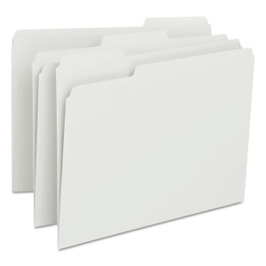 Colored File Folders, 1/3-Cut Tabs, Letter Size, White, 100/box - SMD12843