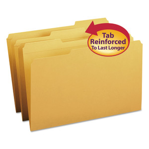 Reinforced Top Tab Colored File Folders, 1/3-Cut Tabs, Legal Size, Goldenrod, 100/box - SMD17234