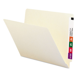 Heavyweight Manila End Tab Folders, 9.5" Front, 1-Ply Straight Tab, Letter Size, 100/box - SMD24100
