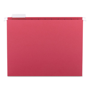 Colored Hanging File Folders, Letter Size, 1/5-Cut Tab, Red, 25/box - SMD64067