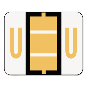 A-Z Color-Coded End Tab Filing Labels, U, 1 X 1.25, White, 500/roll - SMD67091