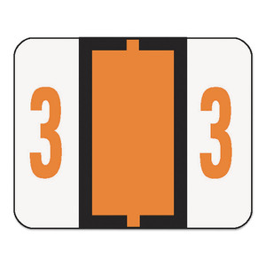 Numerical End Tab File Folder Labels, 3, 1 X 1.25, White, 500/roll - SMD67373