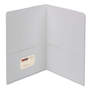 Two-Pocket Folder, Textured Paper, 100-Sheet Capacity, 11 X 8.5, White, 25/box - SMD87861