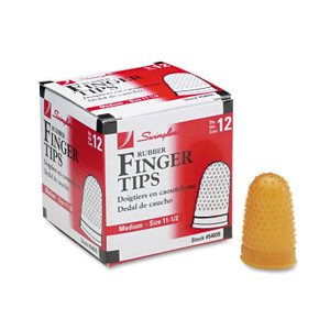 Rubber Finger Tips, 11 1/2 (medium), Amber, Dozen - SWI54035