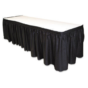 Table Set Linen-Like Table Skirting, Polyester, 29" X 14 Ft, Black - TBLLS2914BK