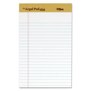 "The Legal Pad" Plus Ruled Perforated Pads With 40 Pt. Back, Narrow Rule, 50 White 5 X 8 Sheets, Dozen - TOP71500