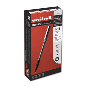 Deluxe Roller Ball Pen, Stick, Micro 0.5 Mm, Black Ink, Metallic Gray Barrel, Dozen - UBC60025