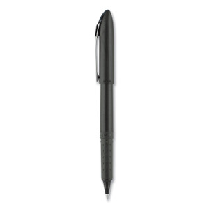 Grip Roller Ball Pen, Stick, Micro 0.5 Mm, Black Ink, Black Barrel, Dozen - UBC60704