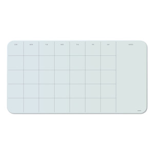 Cubicle Glass Dry Erase Undated Four Week Calendar Board, 23 X 12, White - UBR3687U0001