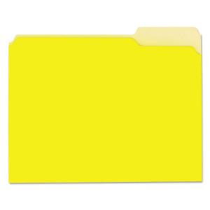 Interior File Folders, 1/3-Cut Tabs, Letter Size, Yellow, 100/box - UNV12304