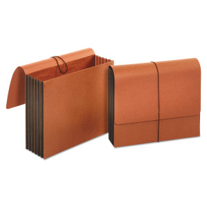 Extra Wide Expanding Wallets, 5.25" Expansion, 1 Section, Letter Size, Redrope - UNV13090