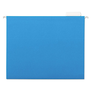 Deluxe Bright Color Hanging File Folders, Letter Size, 1/5-Cut Tab, Blue, 25/box - UNV14116