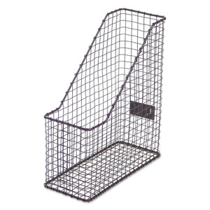 Vintage Wire Mesh Magazine Holder, Front-Notched Loading, Vintage Bronze - UNV20060