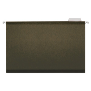 Deluxe Reinforced Recycled Hanging File Folders, Legal Size, 1/5-Cut Tab, Standard Green, 25/box - UNV24215