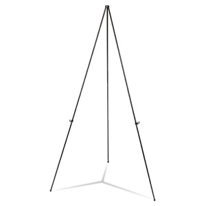Heavy-Duty Instant Setup Foldaway Easel, Adjusts 25" - 63" High, Aluminum, Black - UNV43027
