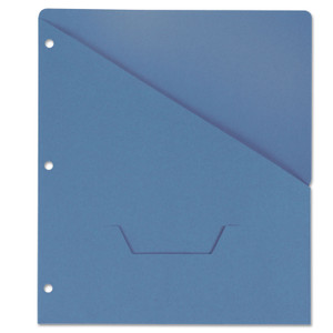 Slash-Cut Pockets For Three-Ring Binders, Jacket, Letter, 11 Pt., Blue, 10/pack - UNV61681