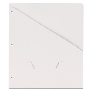 Slash-Cut Pockets For Three-Ring Binders, Jacket, Letter, 11 Pt., White, 10/pack - UNV61687