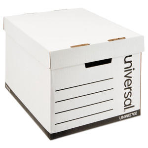 Medium-Duty Lift-Off Lid Boxes, Letter/legal Files, 12" X 15" X 10", White, 12/carton - UNV85700
