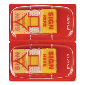 Deluxe Message Arrow Flags, "sign Here", Yellow, 500/pack - UNV99007