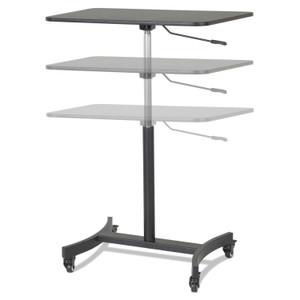 Dc500 High Rise Collection Mobile Adjustable Standing Desk, 30.75" X 22" X 29" To 44", Black - VCTDC500