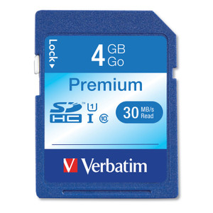 4gb Premium Sdhc Memory Card, Uhs-I U1 Class 10, Up To 30mb/s Read Speed - VER96171