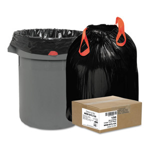 Heavy-Duty Trash Bags, 33 Gal, 1.2 Mil, 33.5" X 38", Black, 150/box - WBI1DTL150