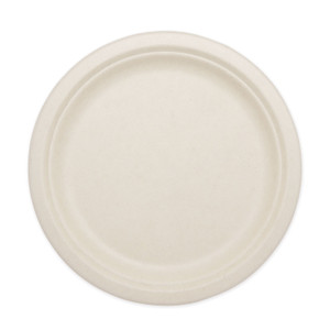 Fiber Plates, 9" Dia, Natural, 1,000/carton - WORPLSCU9