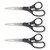 Kleenearth Basic Plastic Handle Scissors, 8" Long, 3.25" Cut Length, Black Straight Handles, 3/pack - ACM15585