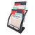3-Tier Literature Holder, Leaflet Size, 11.25w X 6.94d X 13.31h, Black - DEF693704