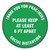 Slip-Gard Floor Signs, 12" Circle, "thank You For Practicing Social Distancing Please Keep At Least 6 Ft Apart", Green, 25/pk - GN1MFS424ESP