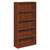 10700 Series Wood Bookcase, Five Shelf, 36w X 13 1/8d X 71h, Cognac - HON10755CO