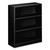 Metal Bookcase, Three-Shelf, 34-1/2w X 12-5/8d X 41h, Black - HONS42ABCP
